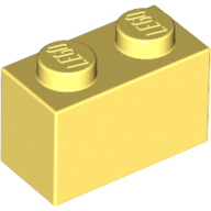 Lego kostka (kostička) 1x2, světle žlutá jasná (6014504, 6022083)